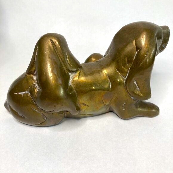 Brass Basset Hound Mom and Babies figurine - Picture 6 of 12